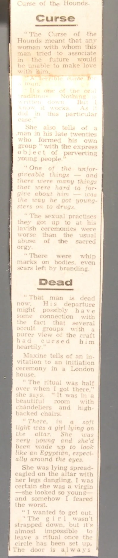 The Witch Report - 1976 News article