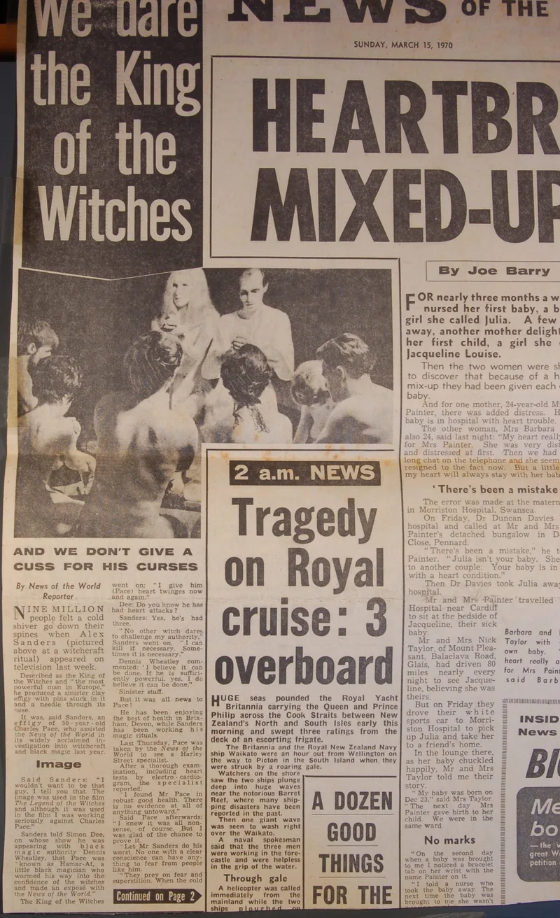 We Dare the King of the Witches - Newspaper article