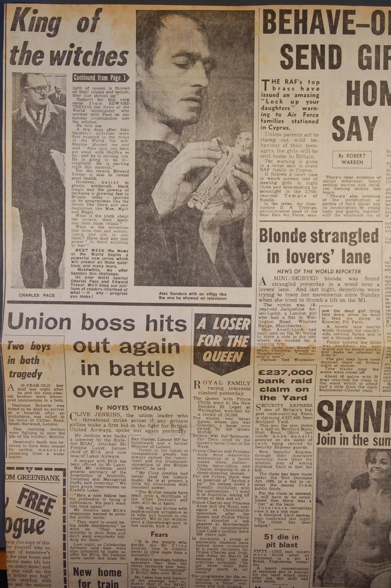 We Dare the King of the Witches - Newspaper article