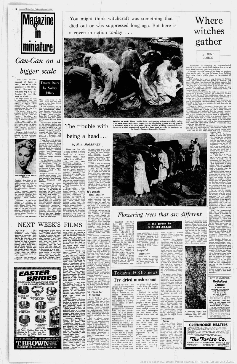 'Where witches gather', June Johns, Liverpool Daily Post, 9 February 1968
