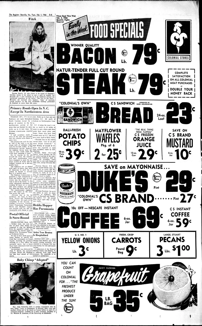 'Witch', Danville Register and Bee, 1 February 1966
