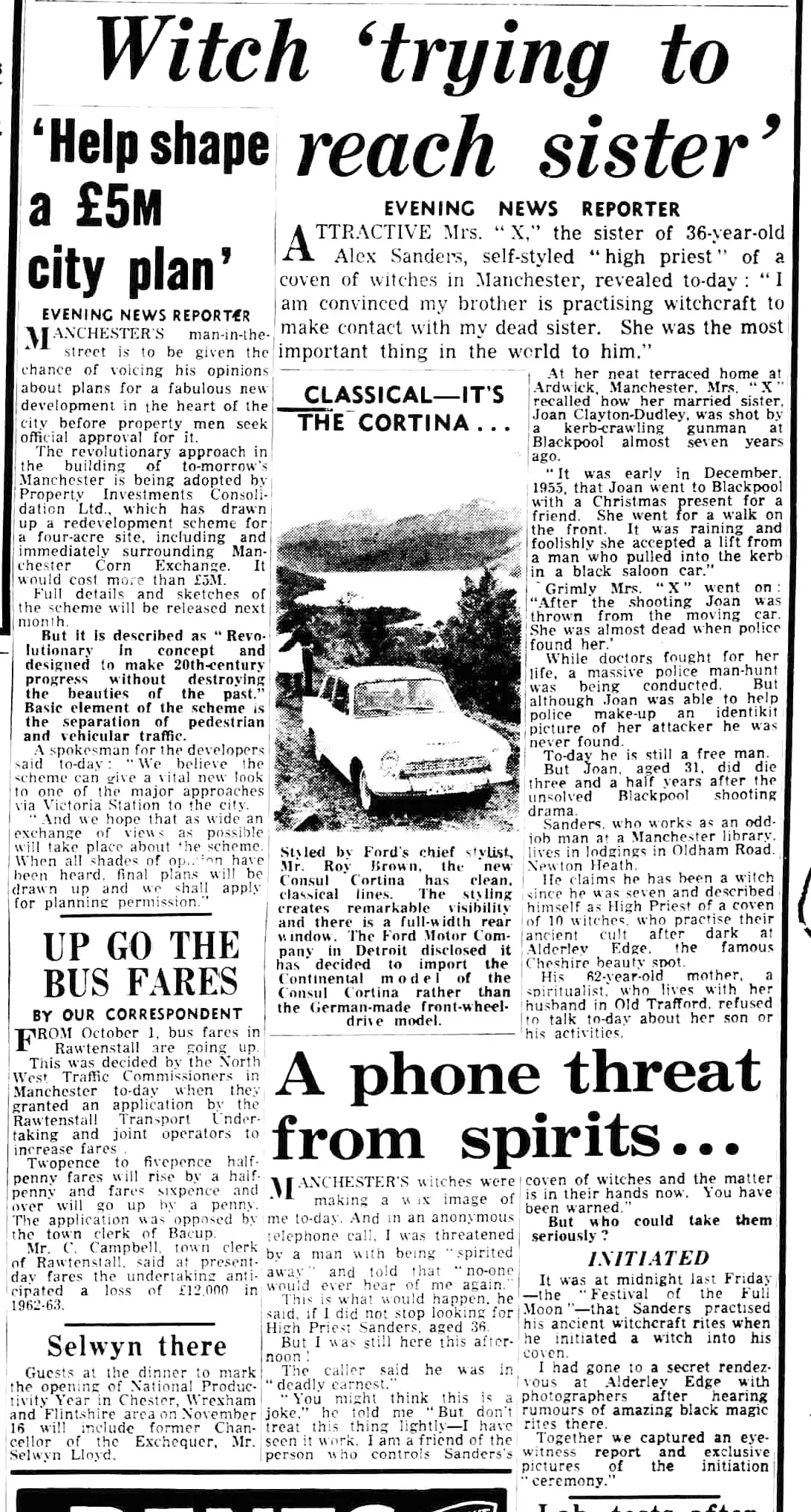 'Witch "trying to reach sister"', Manchester Evening News, 21 September 1962