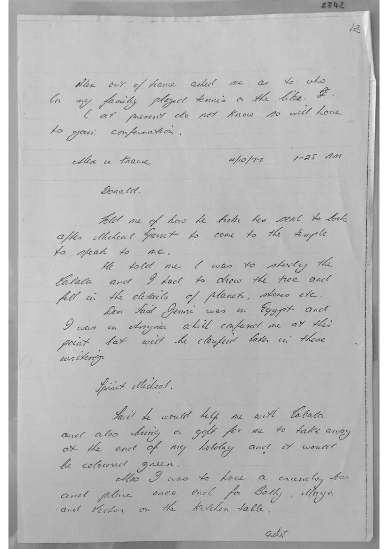 Alex in France - Letter. Document 2342