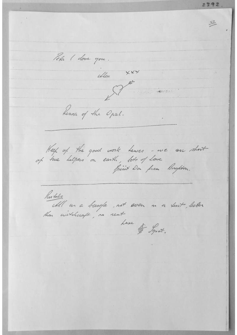 Alex Sanders notes. Doc 2392
