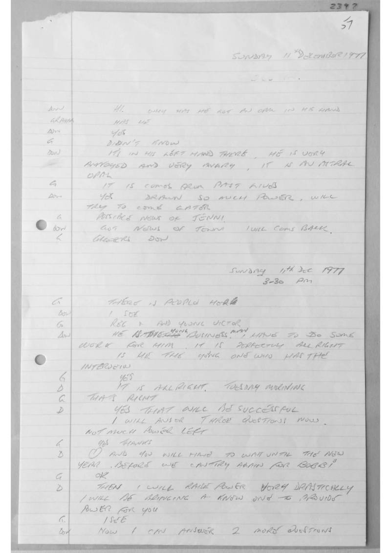 Alex Sanders trance notes. Doc 2397