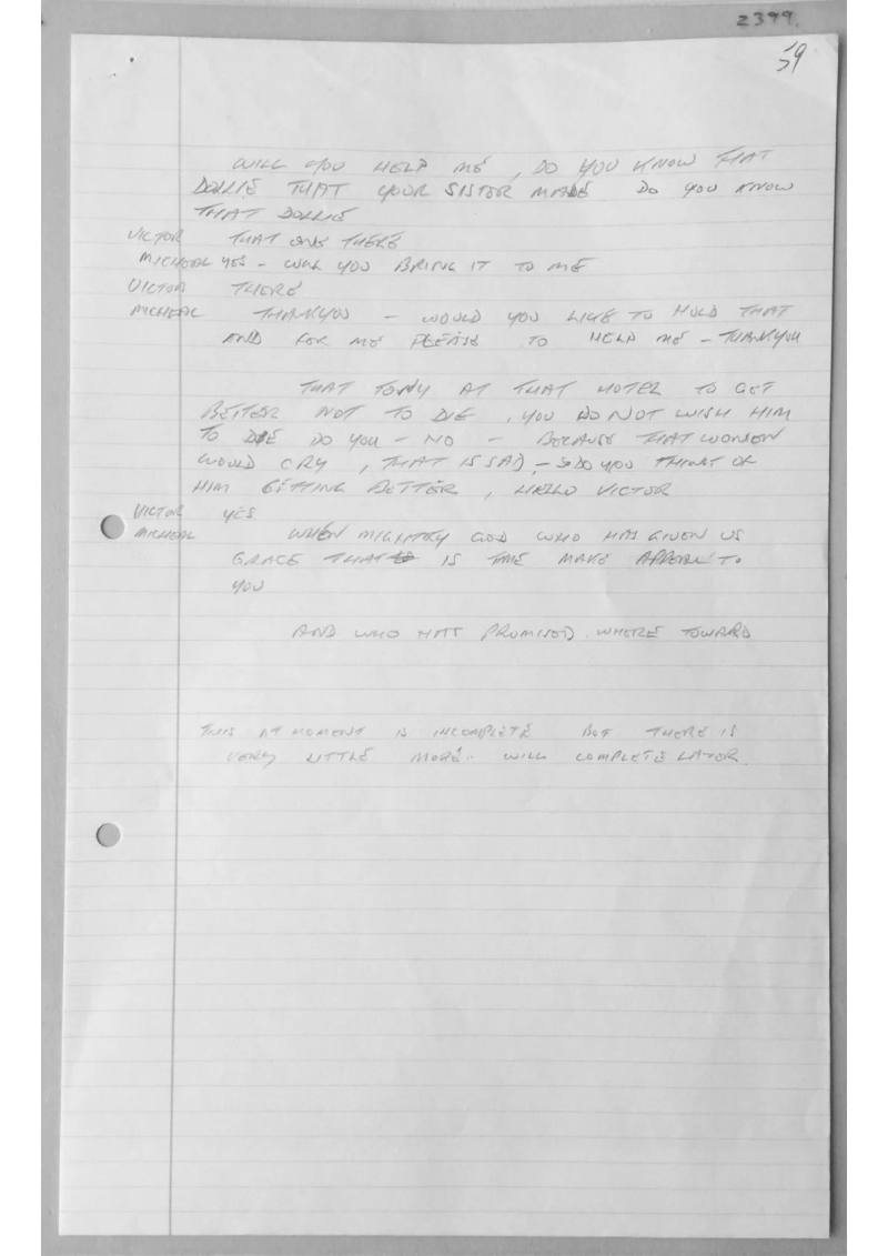 Alex Sanders trance notes. Doc 2399