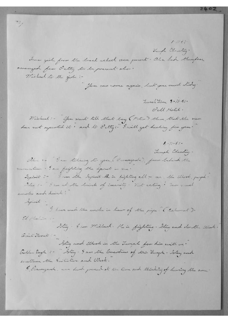 Alex Sanders trance notes. Doc 2402