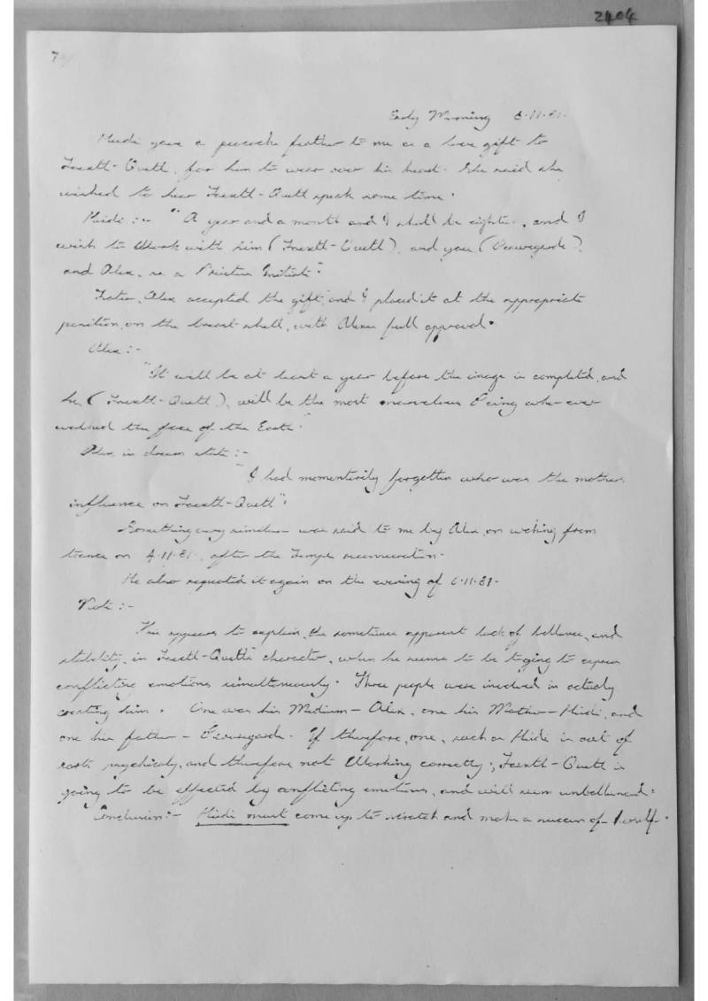 Alex Sanders trance notes. Doc 2424