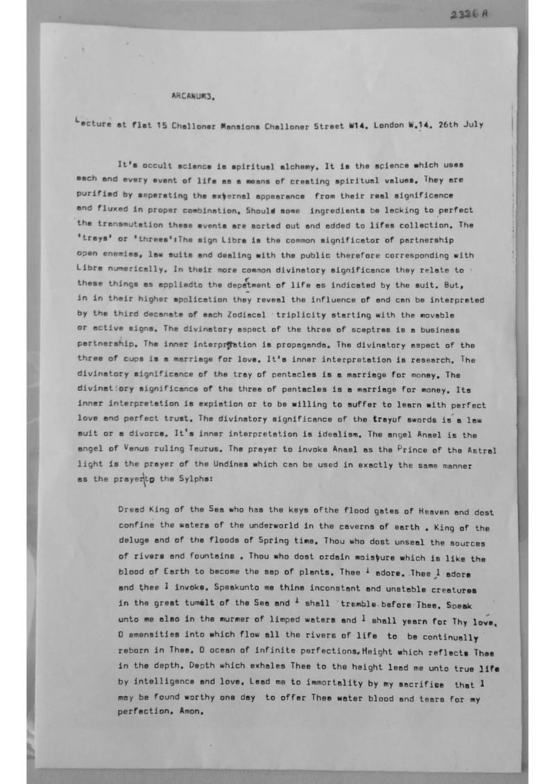 Arcane 3 Lecture. Document 2336A-C