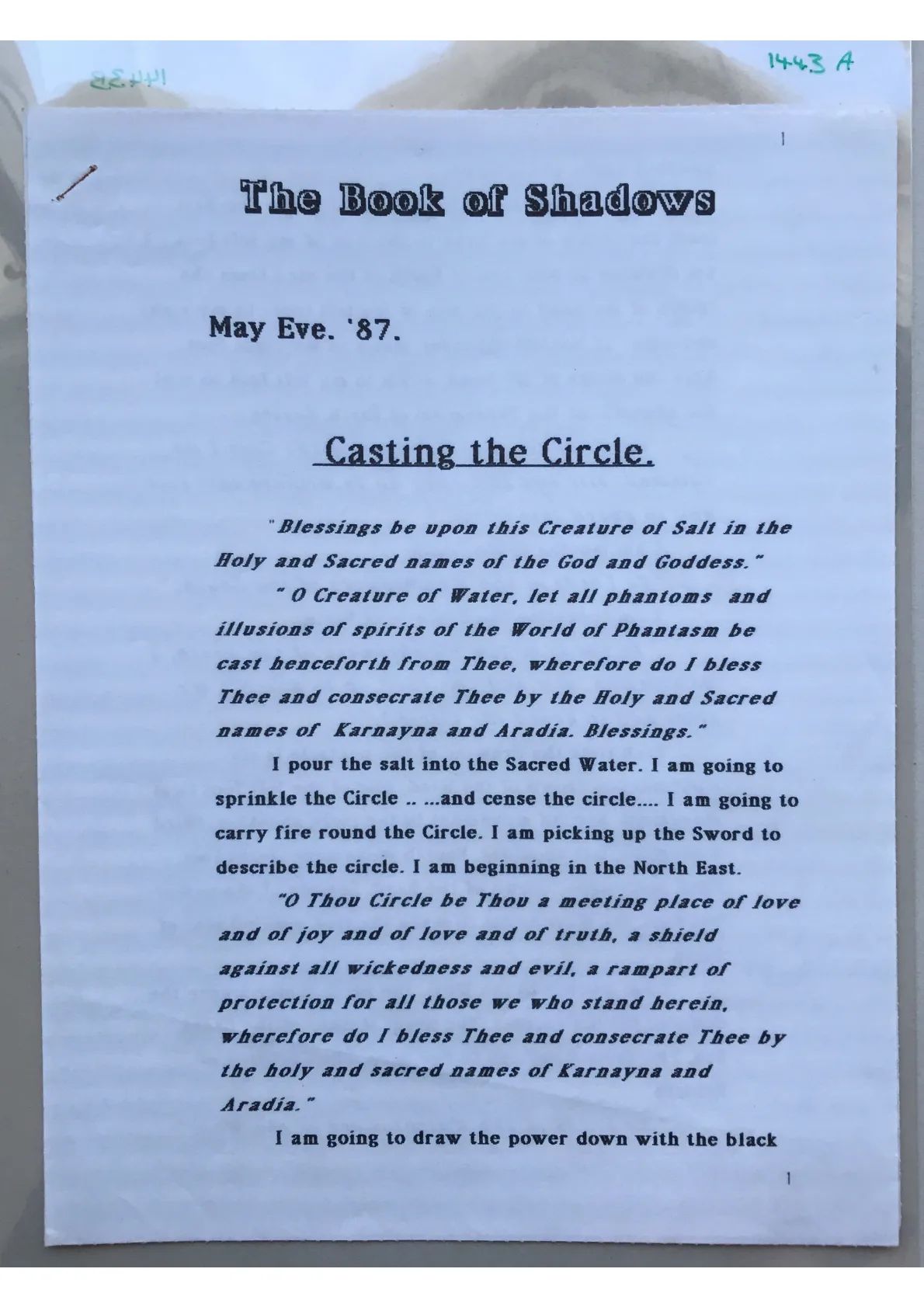 BoS - Casting the Circle and May Eve Rite