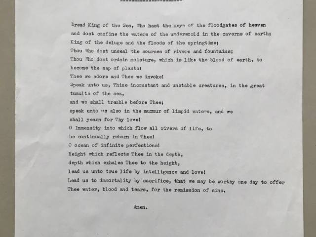 BoS document 1386 - 'Prayer of the Undines'