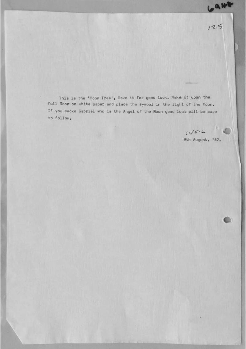 Document on the 'Moon Tree' and the evocation of Gabriel.