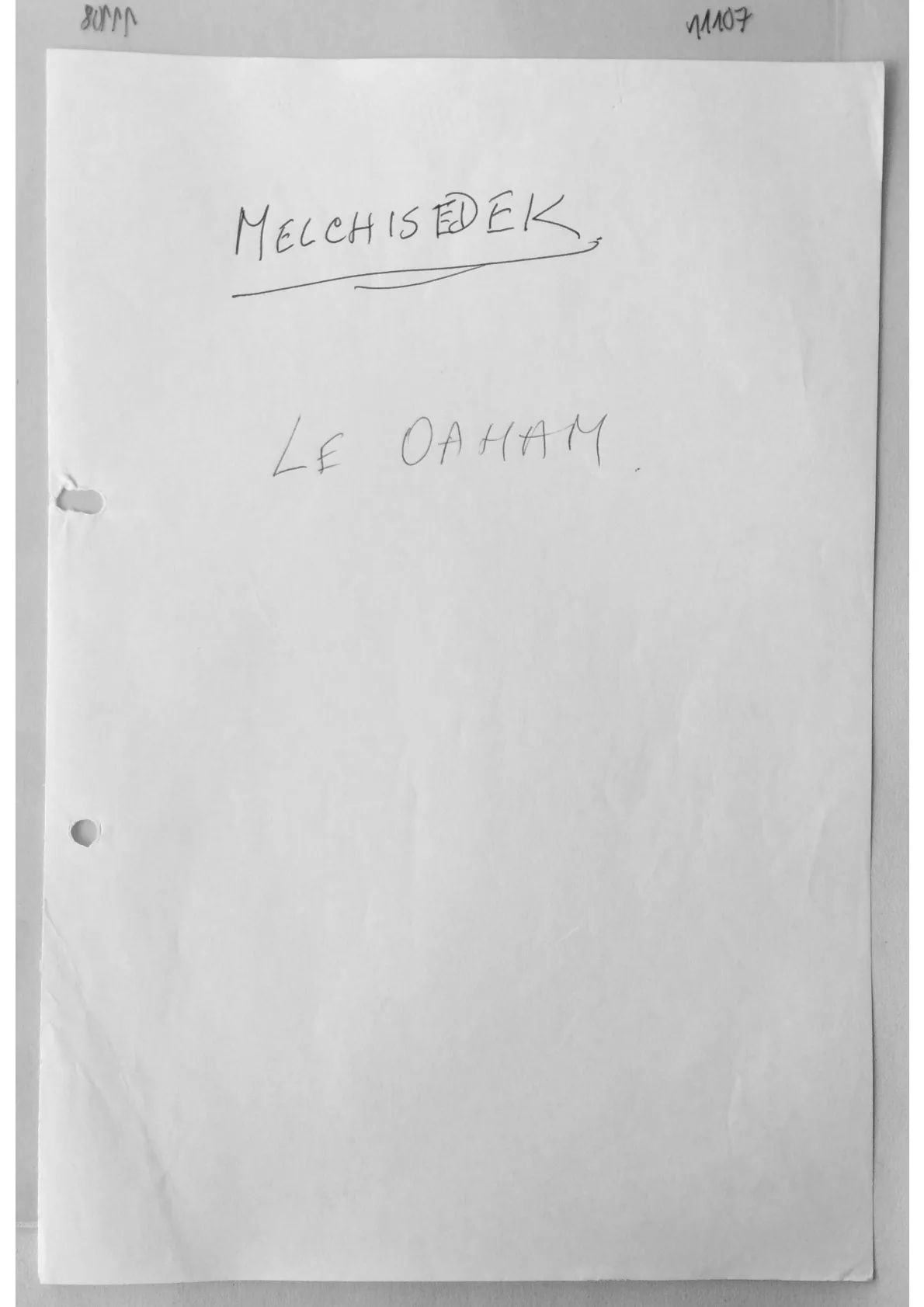 Handwritten notes, document 11107