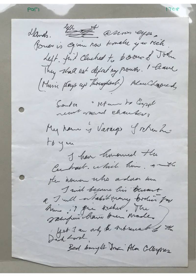 Handwritten notes, Document 1708