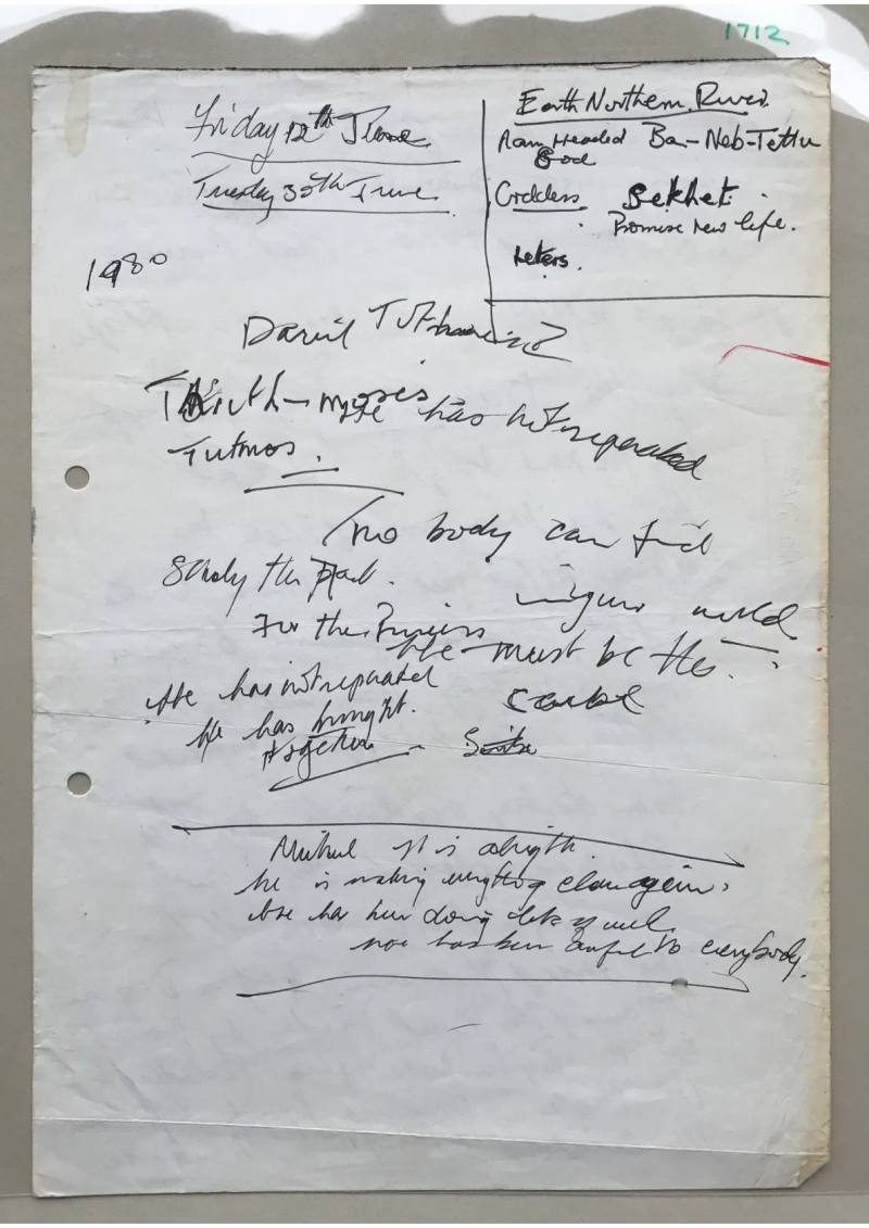 Handwritten notes, Document 1712