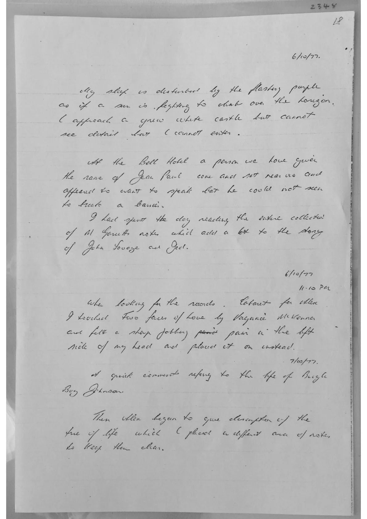Handwritten notes. Document 2348