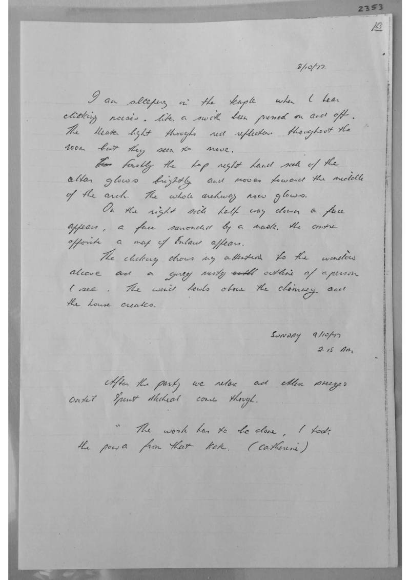 Handwritten notes. Document 2353