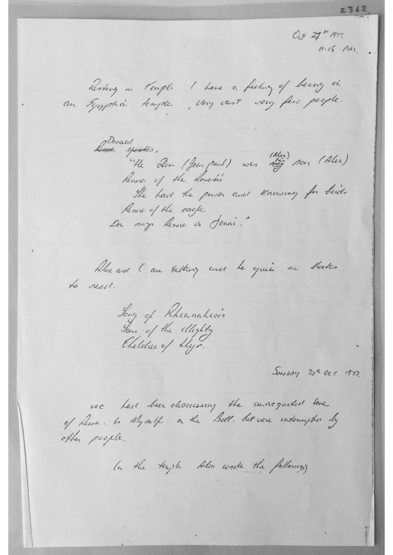 Handwritten notes. Document 2362