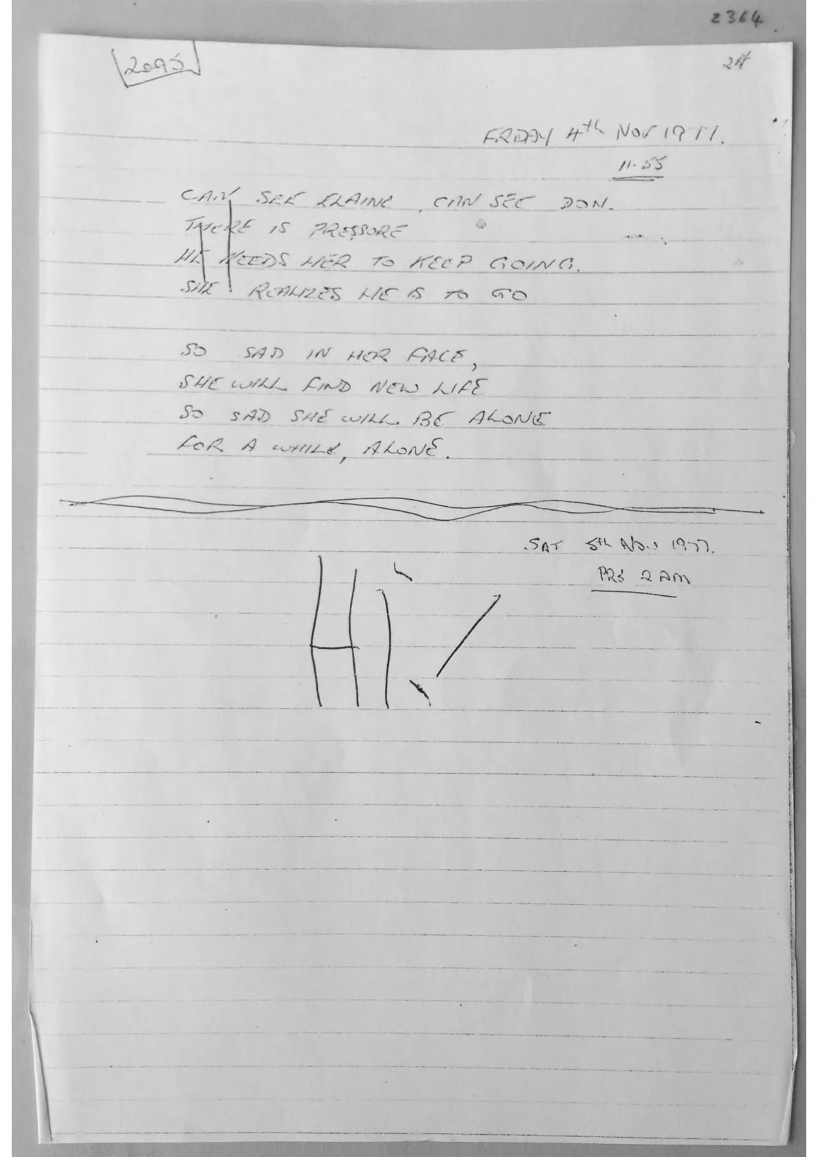 Handwritten notes. Document 2364