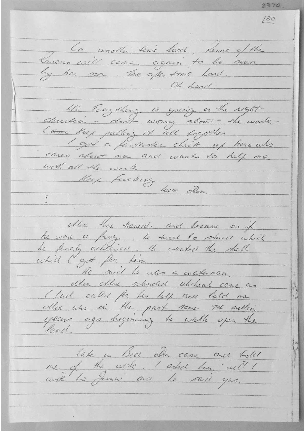 Handwritten notes. Document 2370