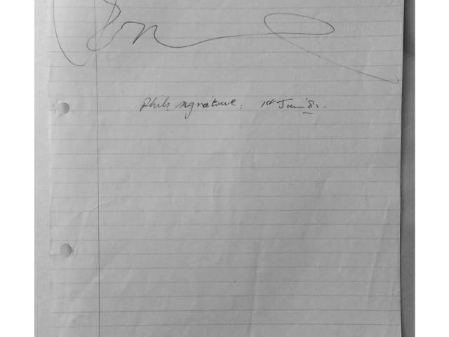 Handwritten notes "Phil's Signature", document 11138