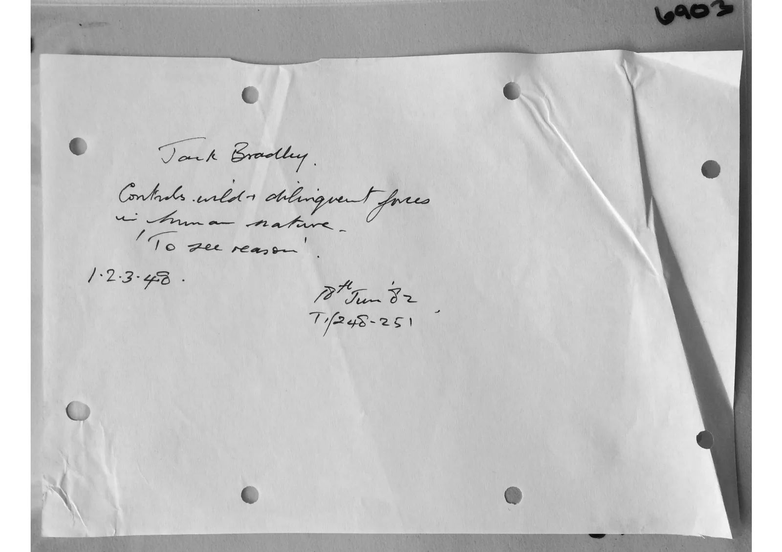 Unknown note containing name Jack Bradley