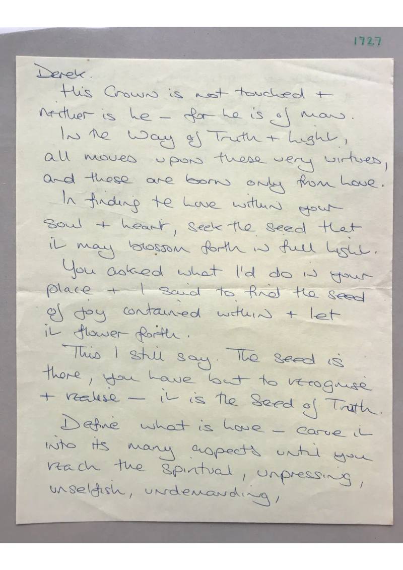 Letter to Derek Taylor from [Unknown] Document 1727