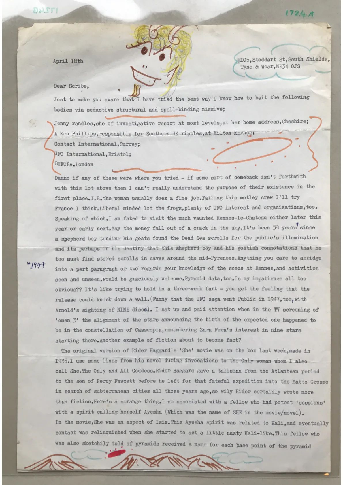 Letter to "Scribe" [Derek Taylor] from Rod Stewart