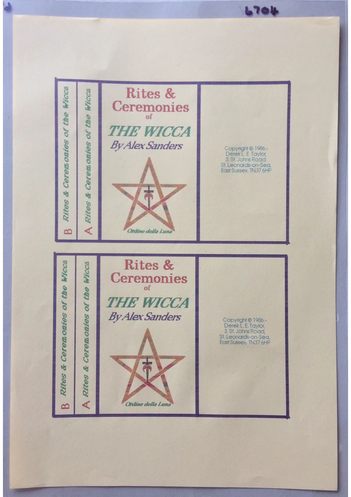 Rites & Ceremonies of The Wicca (in colour) (Alternate art)