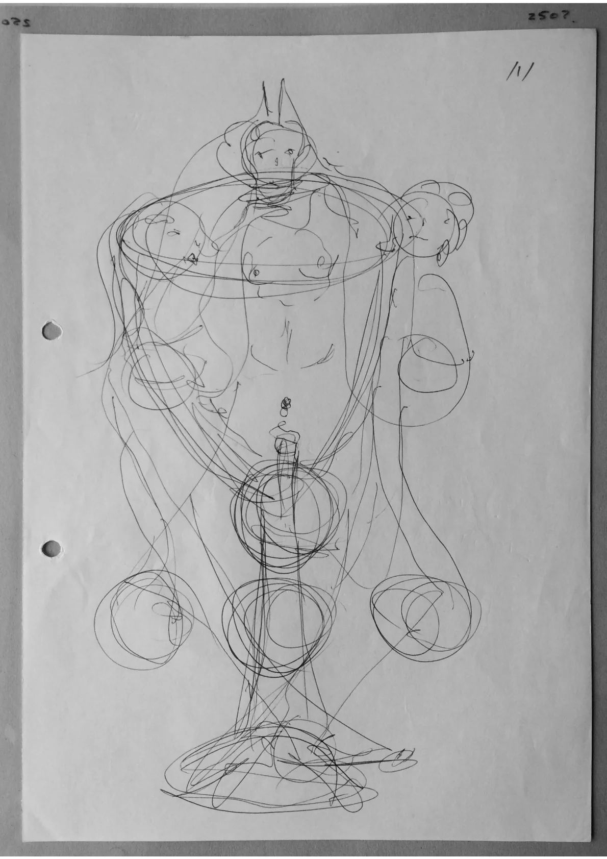 Rough sketch in pen. Doc 2507