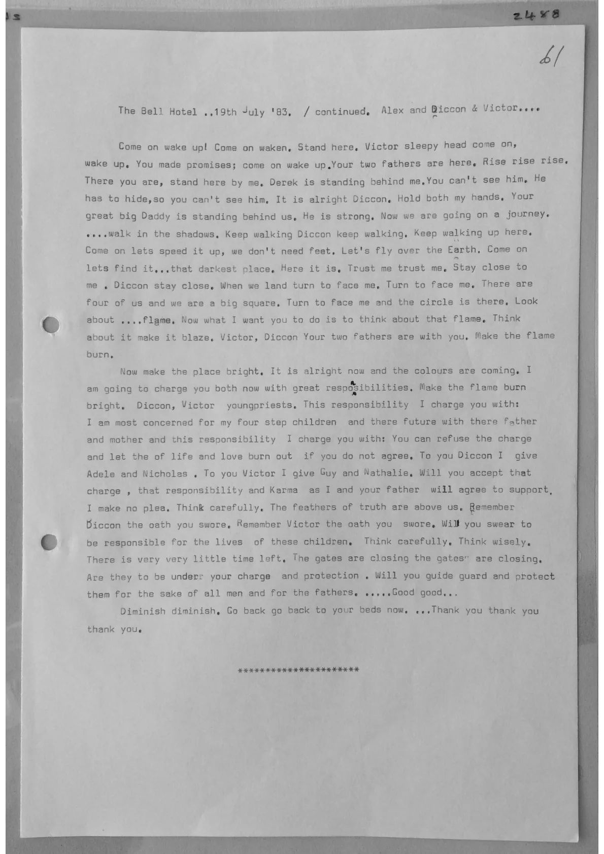 Trance notes - The Bell Hotel, document 2488 - 2490