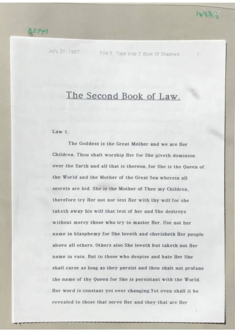 The Second Book of Law, document 1493 a/n