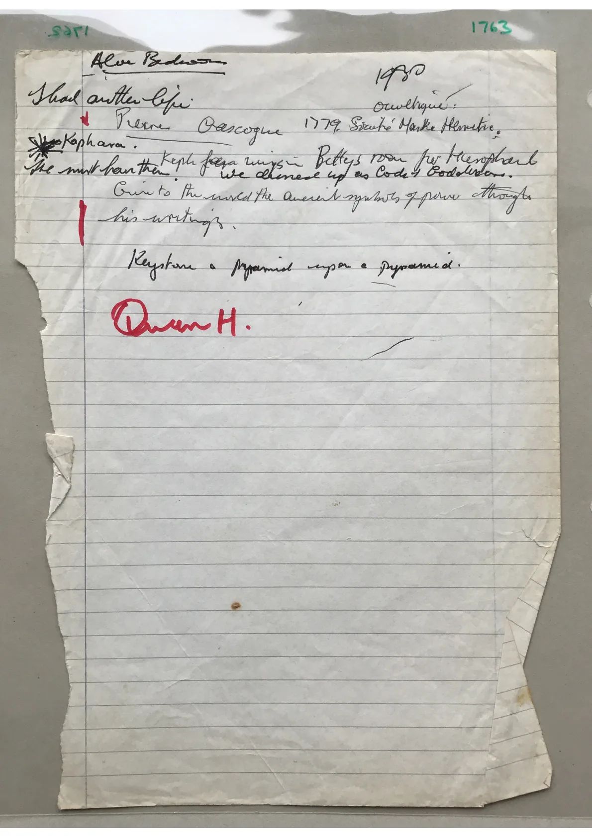 Trance notes, document 1763
