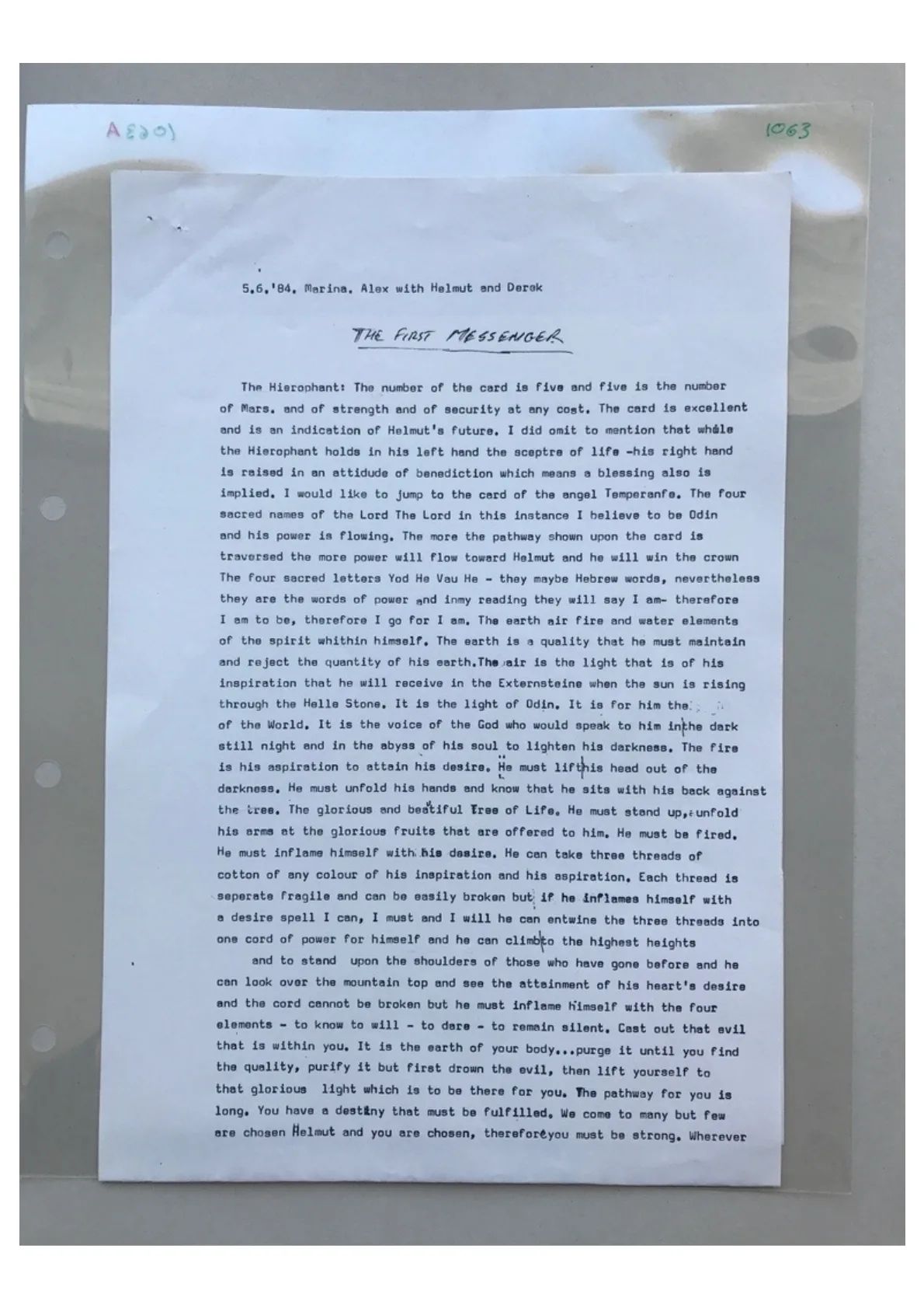Trance Notes - The First Messenger, document 1064