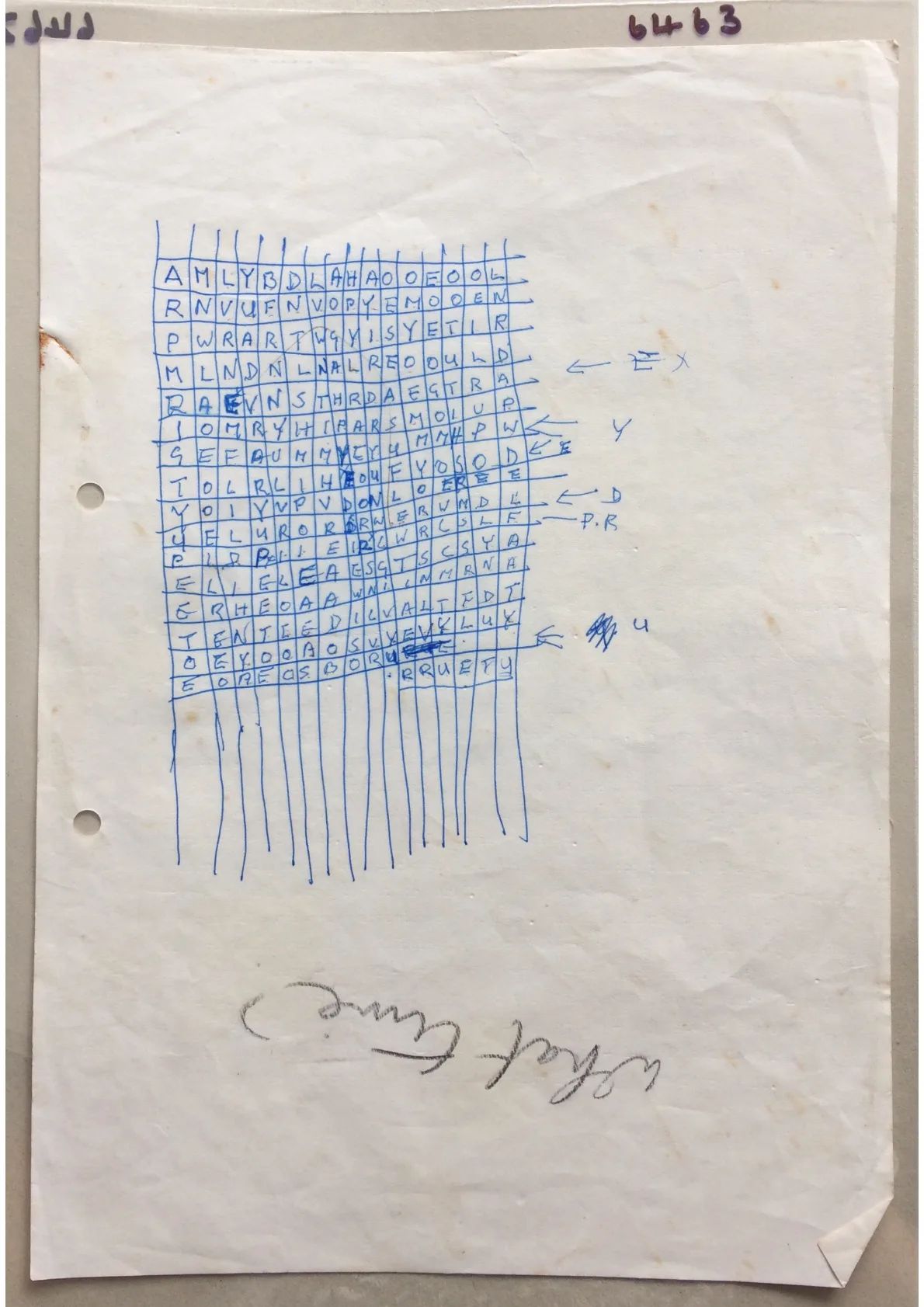 Hand drawn table of calculations with Poems and letters.
