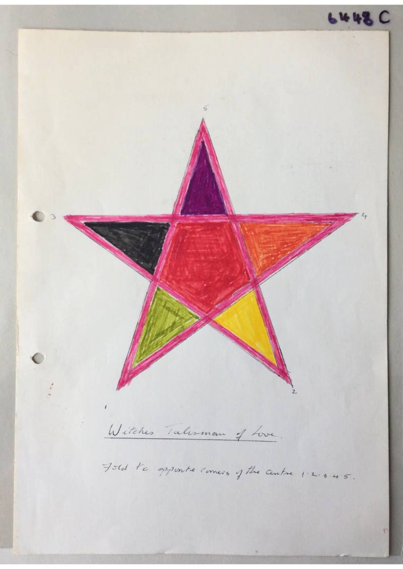 Witches Talisman of Love - Hand drawn pentagram design