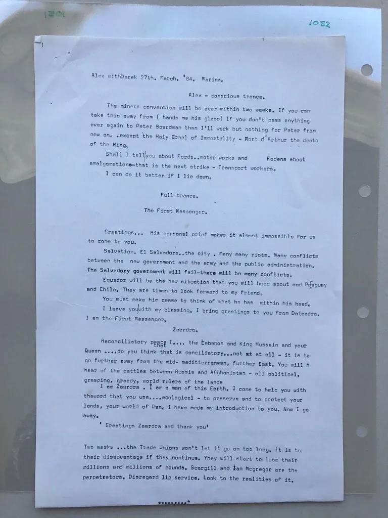 Alex Sanders Trance notes - Conscious trance, document 1052