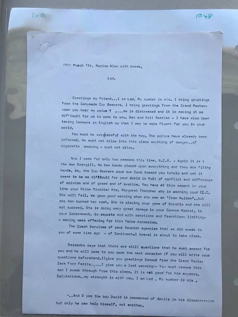Alex Sanders Trance notes - Greetings my friend..., document 1048