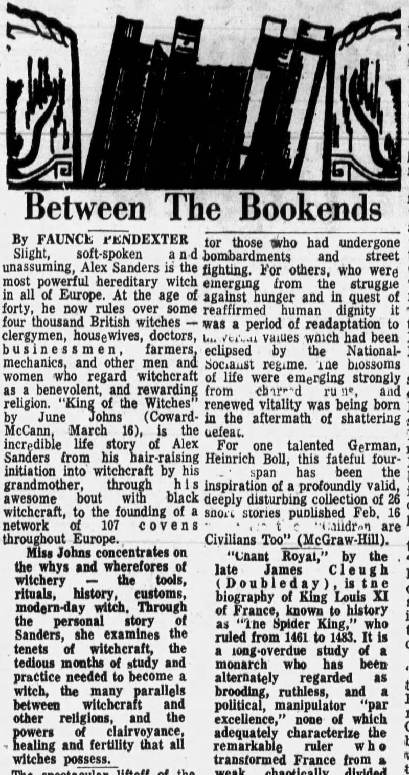 'Between The Bookends', Faunce Pendexter, Sun-Journal, 21 February 1970