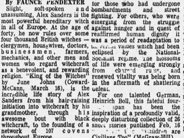 'Between The Bookends', Faunce Pendexter, Sun-Journal, 21 February 1970