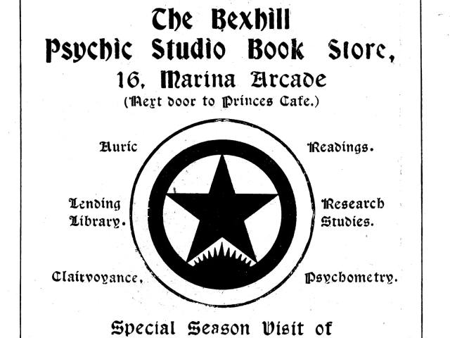 The Bexhill Psychic Studio Book Store, advertisement in the Bexhill Pageant programme, 20 July 1927