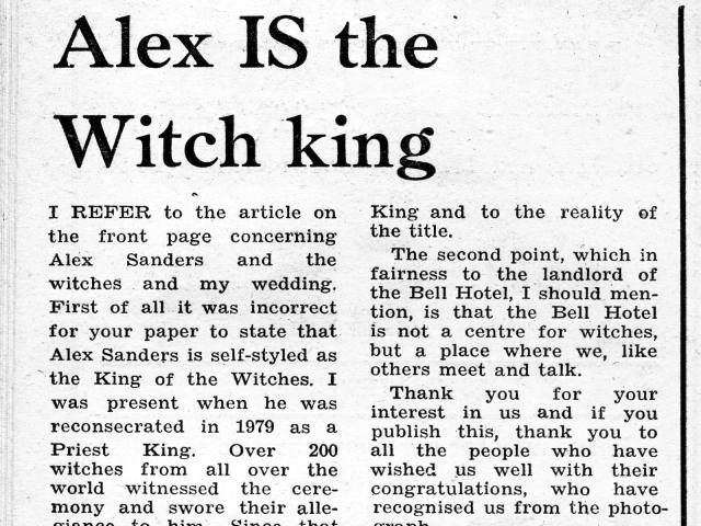 'Alex IS the Witch king', Bexhill Observer, 29 October 1983
