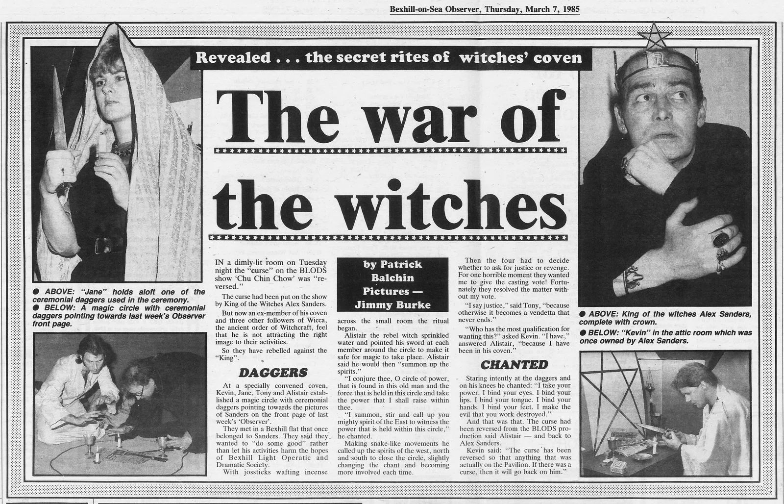 'The war of the witches', Bexhill Observer, 7 March 1985