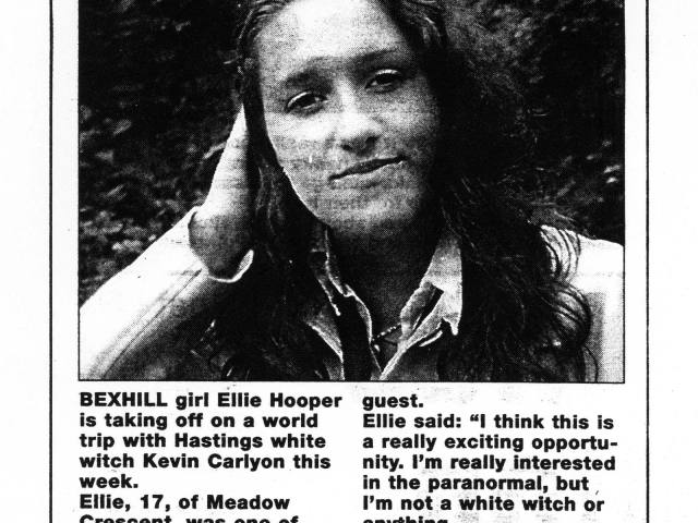 'Ellie, 17, goes on worldwide ghost-hunting adventure', Bexhill Observer, 2 July 1999