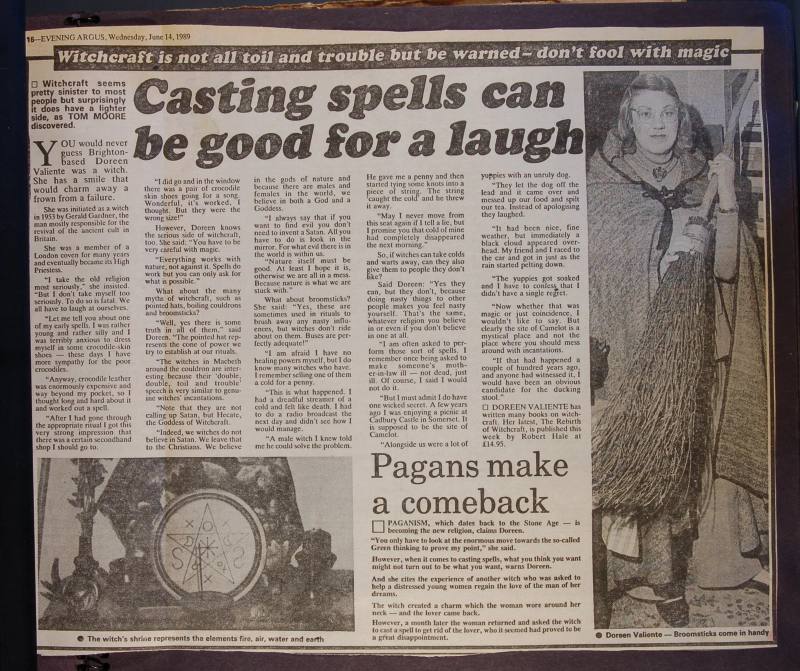 Newspaper article - 'Casting spells can be good for a laugh.'