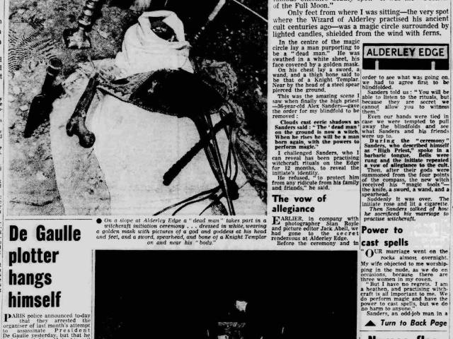 '"Dead man" comes to life, joins witches', Manchester Evening News, 15 September 1962, as printed