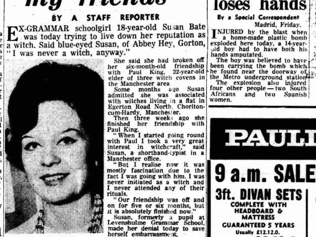 'I was never witch, says Susan: "Lost my friends"', Manchester Evening News, 7 January 1966