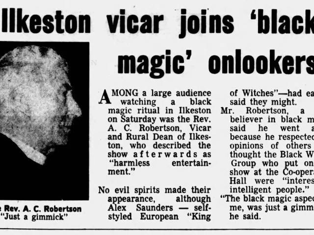 'Ilkeston vicar joins black magic onlookers', Evening Post, 23 March 1970