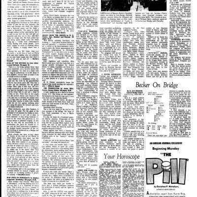 'King of the Witches' review, Geraldine Lewis, Oregon Daily Journal, 28 March 1970