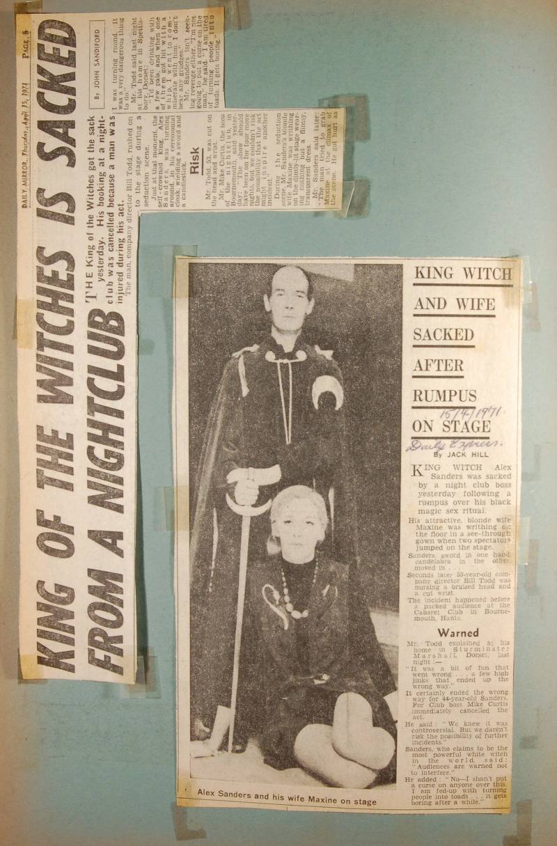 King Of The Witches Sacked From A Nightclub - Newspaper article